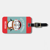 Niedlicher Personalisierter Niedlicher Pinguin-Gep Gepäckanhänger (Vorderseite horizontal)