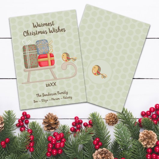 Niedlicher Personalisierter Nordischer Weihnachtss Feiertagskarte