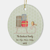 Niedlicher Personalisierter Nordischer Weihnachtss Keramik Ornament (Links)