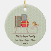 Niedlicher Personalisierter Nordischer Weihnachtss Keramik Ornament (Hinten)