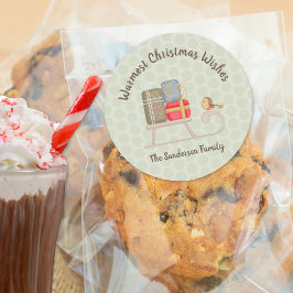 Niedlicher Personalisierter Nordischer Weihnachtss Runder Aufkleber