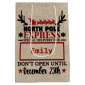 Niedlicher Personalisierter Offizieller Santa Sack Mittlere Geschenktüte (Rückseite)