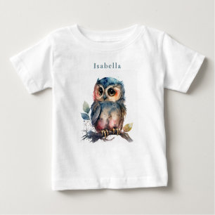 Niedlicher Personalisierter Owl Baby T - Shirt