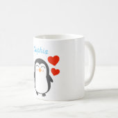 Niedlicher Personalisierter Pinguin Kaffeetasse (VorderseiteRechts)