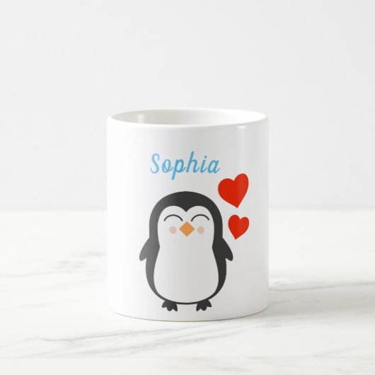 Niedlicher Personalisierter Pinguin Kaffeetasse (Mittel)