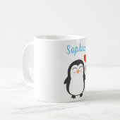 Niedlicher Personalisierter Pinguin Kaffeetasse (Vorderseite Links)