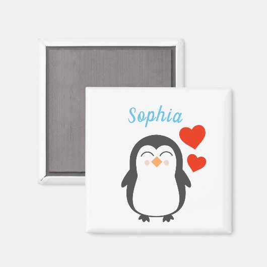 Niedlicher Personalisierter Pinguin  Magnet (Vorderseite/Rückseite)