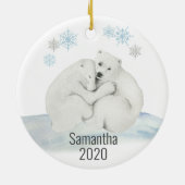 Niedlicher Personalisierter Polar Bear Cube Wasser Keramik Ornament (Hinten)