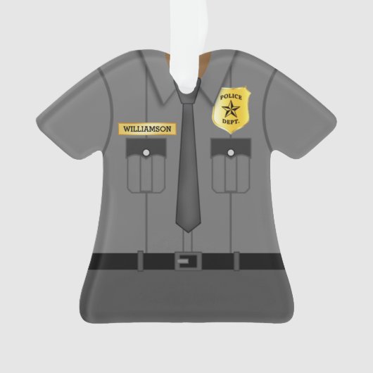Niedlicher Personalisierter Polizeibeamter Ornament (Vorderseite)