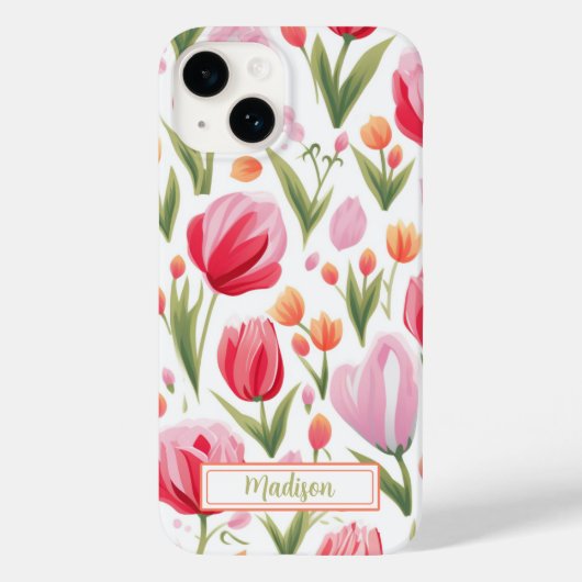 Niedlicher Personalisierter Rosa Frühling Case-Mate iPhone Hülle (Rückseite)