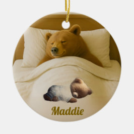 Niedlicher Personalisierter Rundbärenakrylus Keramik Ornament