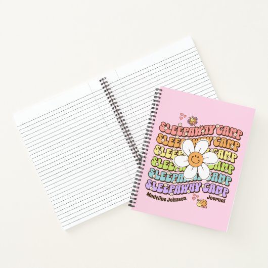 Niedlicher Personalisierter Schlafferien Camp Tee Notizblock (Innenseite)