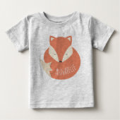 Niedlicher Personalisierter Schlaffuchs Baby T-shirt (Vorderseite)