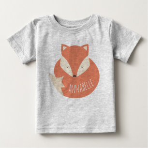 Niedlicher Personalisierter Schlaffuchs Baby T-shirt