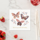 Niedlicher Personalisierter Schmetterling Napkins Serviette (Beispiel)