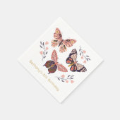 Niedlicher Personalisierter Schmetterling Napkins Serviette (Ecke)