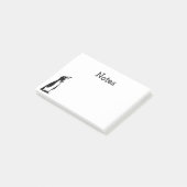 Niedlicher Personalisierter Schwarz-weißer Pinguin Post-it Klebezettel (angewinkelt)