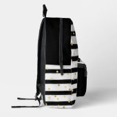 Niedlicher Personalisierter schwarzer Streifen und Bedruckter Rucksack (Links)