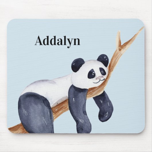 Niedlicher Personalisierter Sleepy Panda Bär im Ba Mousepad (Vorne)