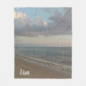 Niedlicher personalisierter Strand-Foto-Druck Fleecedecke (Vorderseite)