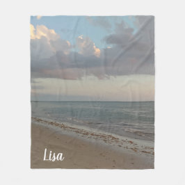 Niedlicher personalisierter Strand-Foto-Druck Fleecedecke