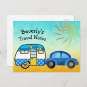 Niedlicher Personalisierter Straßenausflug Postkarte (Vorne/Hinten)