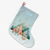 niedlicher personalisierter Strumpf Großer Weihnachtsstrumpf (Vorderansicht (hängend))