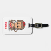 Niedlicher Personalisierter Tag für das Girl-Gepäc Gepäckanhänger (Vorderseite horizontal)