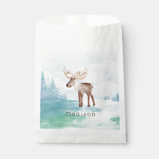 Niedlicher Personalisierter Urlaub am Elch Geschenktütchen (Vorderseite)