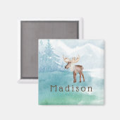 Niedlicher Personalisierter Urlaub am Elch Magnet (Vorderseite/Rückseite)