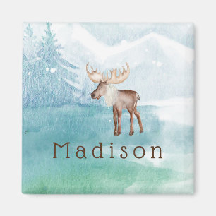 Niedlicher Personalisierter Urlaub am Elch Magnet