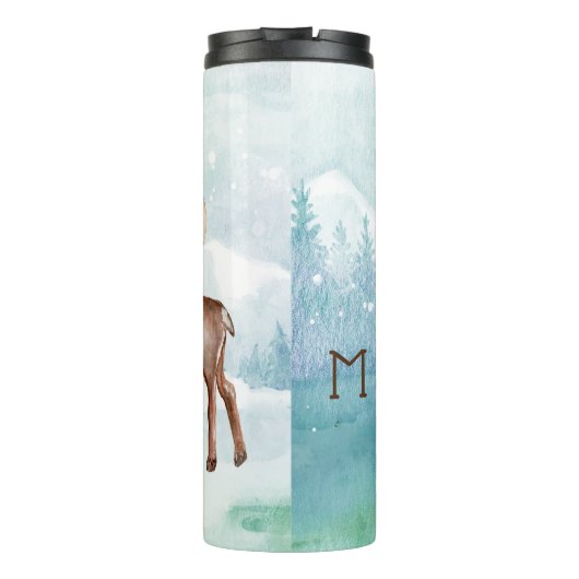 Niedlicher Personalisierter Urlaub am Elch Thermosbecher (Rückseite)