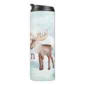 Niedlicher Personalisierter Urlaub am Elch Thermosbecher (Nach rechts gedreht)