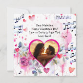 Niedlicher Personalisierter Valentinstag des Bi-Ra Karte (Rückseite)