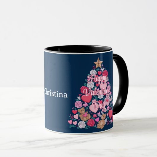 Niedlicher Personalisierter Valentinstag Tasse (VorderseiteRechts)