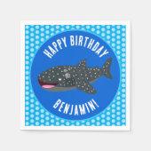 Niedlicher personalisierter Walhai zum Geburtstag Serviette (Vorderseite)