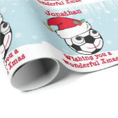 Niedlicher Personalisierter Weihnachtsball Geschenkpapier (Rolleneckpunkt)