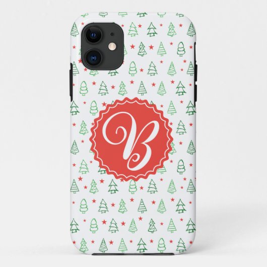 Niedlicher Personalisierter Weihnachtsbaum Case-Mate iPhone Hülle (Rückseite)