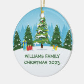 Niedlicher Personalisierter Weihnachtsbaum Keramik Ornament (Links)