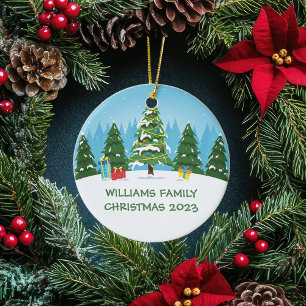 Niedlicher Personalisierter Weihnachtsbaum Keramik Ornament
