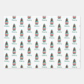 Niedlicher Personalisierter Weihnachtsbummel Geschenkpapier Set (Vorderseite 2)