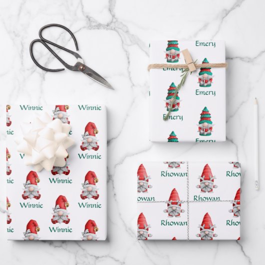Niedlicher Personalisierter Weihnachtsbummel Geschenkpapier Set (Vorderseite)