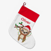 Niedlicher Personalisierter Weihnachtsfeiertag Str Großer Weihnachtsstrumpf (Vorderansicht (hängend))