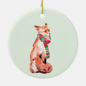 Niedlicher Personalisierter Weihnachtsfox Keramik Ornament (Hinten)