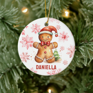 Niedlicher Personalisierter Weihnachtsgingerbrot M Keramik Ornament