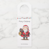 Niedlicher Personalisierter Weihnachtsmann Flaschenanhänger (Vorderseite)