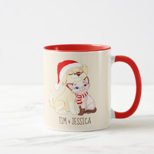 Niedlicher personalisierter WeihnachtsTasse Hund Tasse