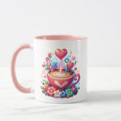 Niedlicher Personalisierter Whimsikkaffee & Herz Tasse (Links)