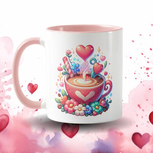 Niedlicher Personalisierter Whimsikkaffee & Herz Tasse
