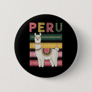 Niedlicher peruanischer Llama aus Peru - Fun Peru Button